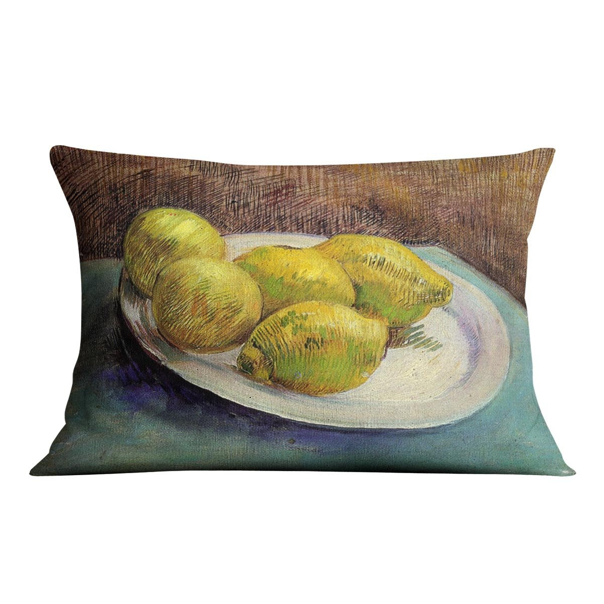 Still Life with Lemons on a Plate by Van Gogh Throw Pillow