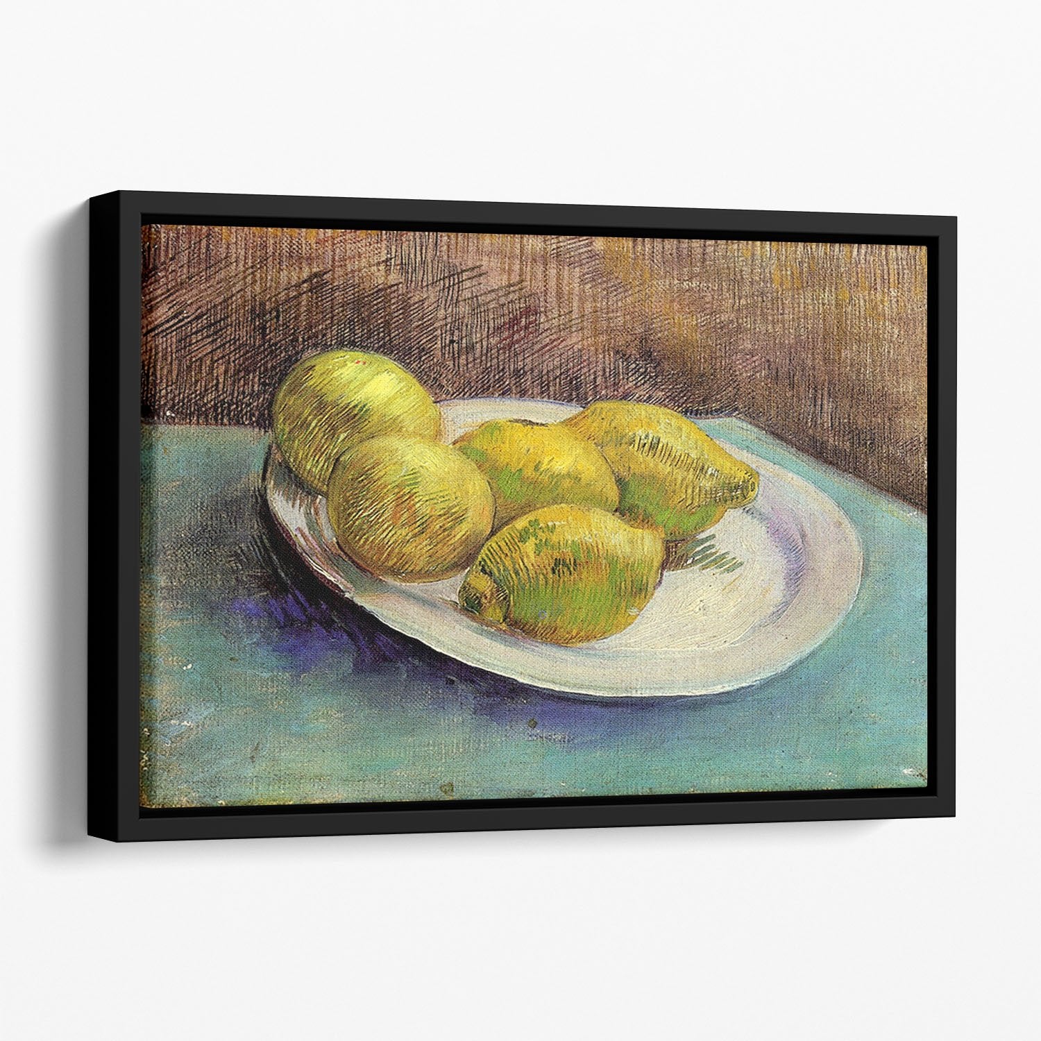 Still Life with Lemons on a Plate by Van Gogh Floating Framed Canvas