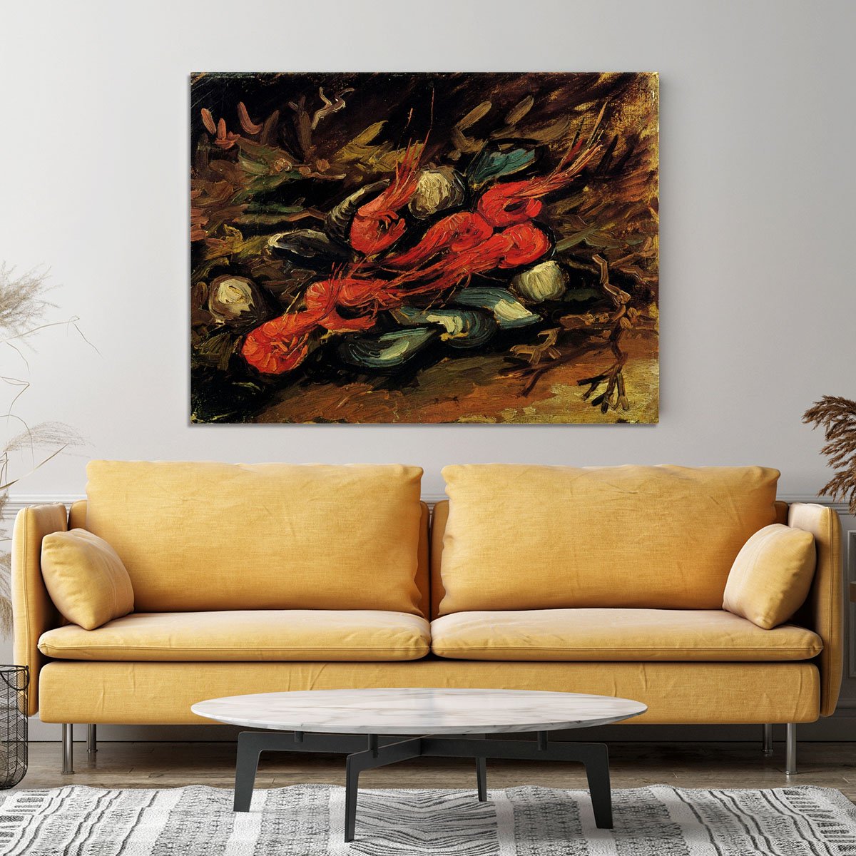 Still Life with Mussels and Shrimps by Van Gogh Canvas Print or Poster