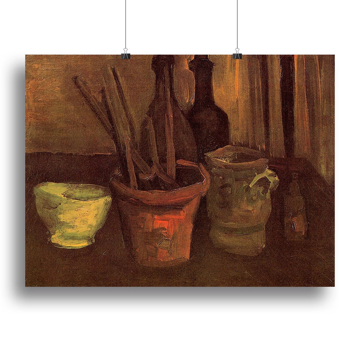 Still Life with Paintbrushes in a Pot by Van Gogh Canvas Print or Poster