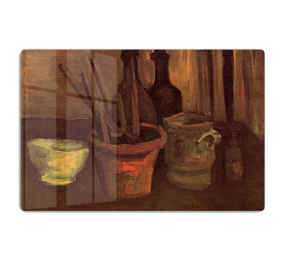 Still Life with Paintbrushes in a Pot by Van Gogh HD Metal Print
