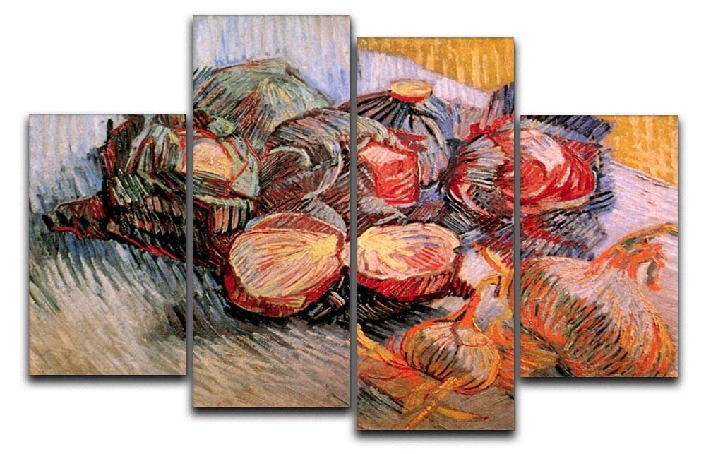 Still Life with Red Cabbages and Onions by Van Gogh 4 Split Panel Canvas  - Canvas Art Rocks - 1
