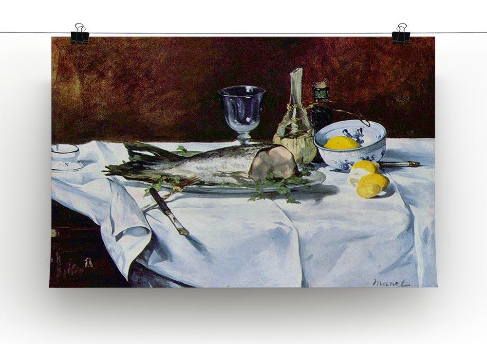 Still Life with Salmon by Manet Canvas Print or Poster - Canvas Art Rocks - 2