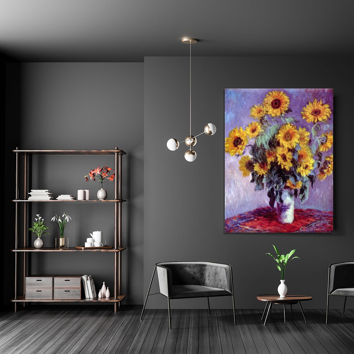 Still Life with Sunflowers by Monet Canvas Print or Poster