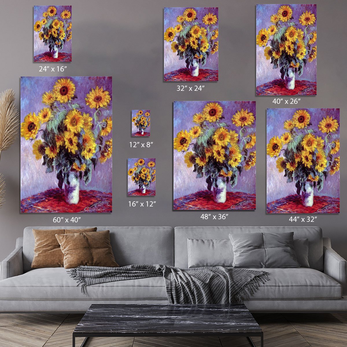 Still Life with Sunflowers by Monet Canvas Print or Poster