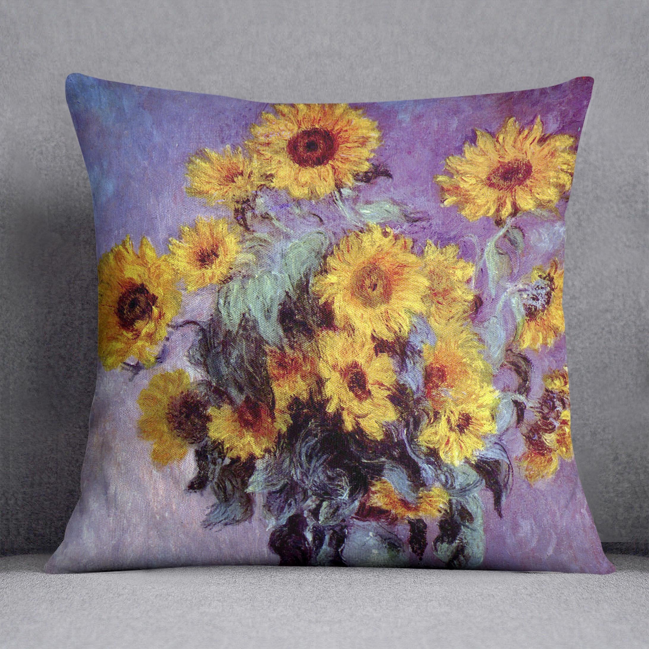 Still Life with Sunflowers by Monet Throw Pillow