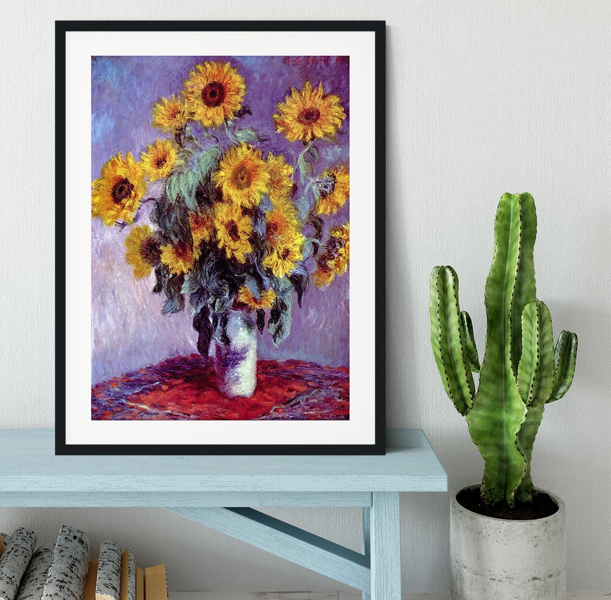Still Life with Sunflowers by Monet Framed Print - Canvas Art Rocks - 1