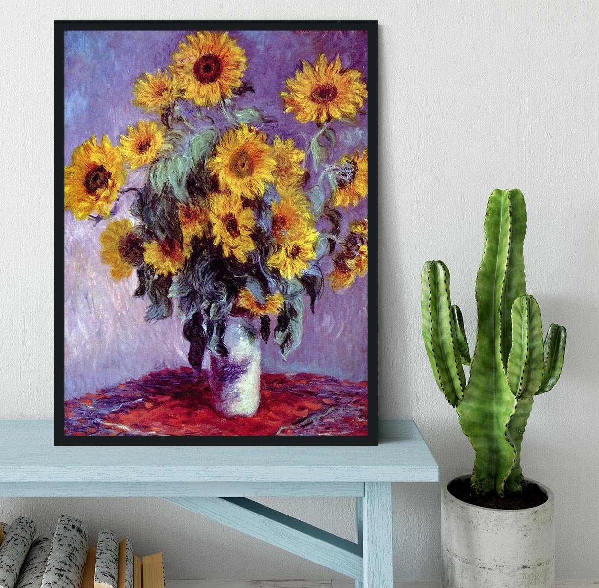 Still Life with Sunflowers by Monet Framed Print - Canvas Art Rocks - 2