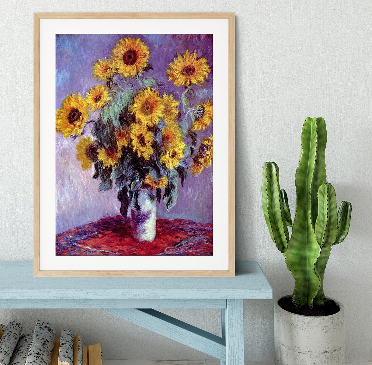 Still Life with Sunflowers by Monet Framed Print - Canvas Art Rocks - 3