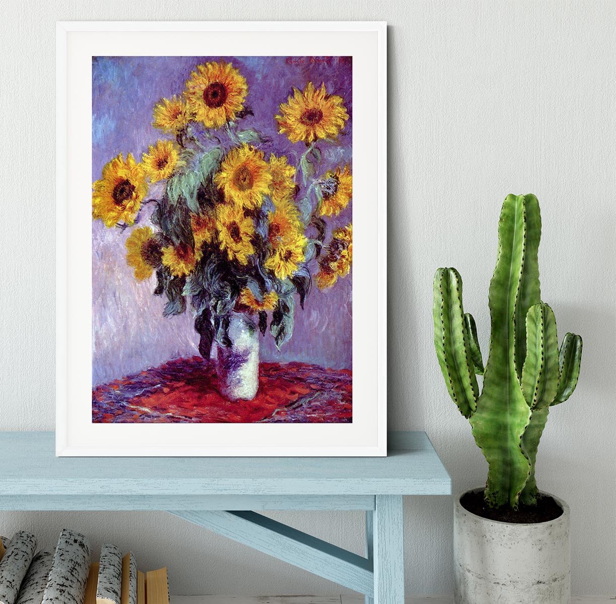 Still Life with Sunflowers by Monet Framed Print - Canvas Art Rocks - 5