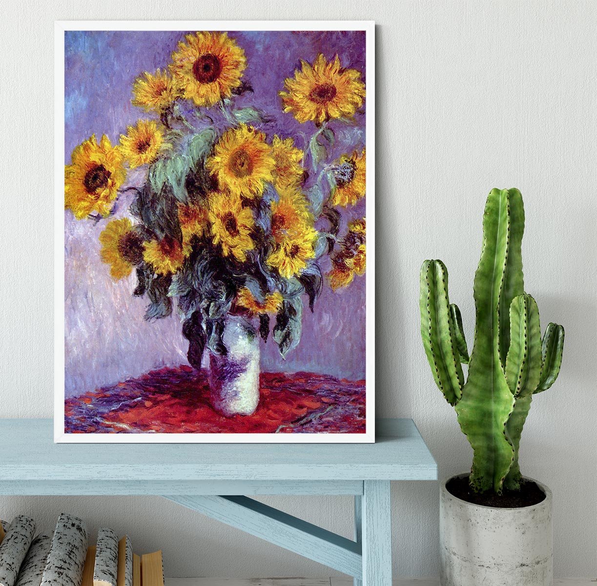 Still Life with Sunflowers by Monet Framed Print - Canvas Art Rocks -6