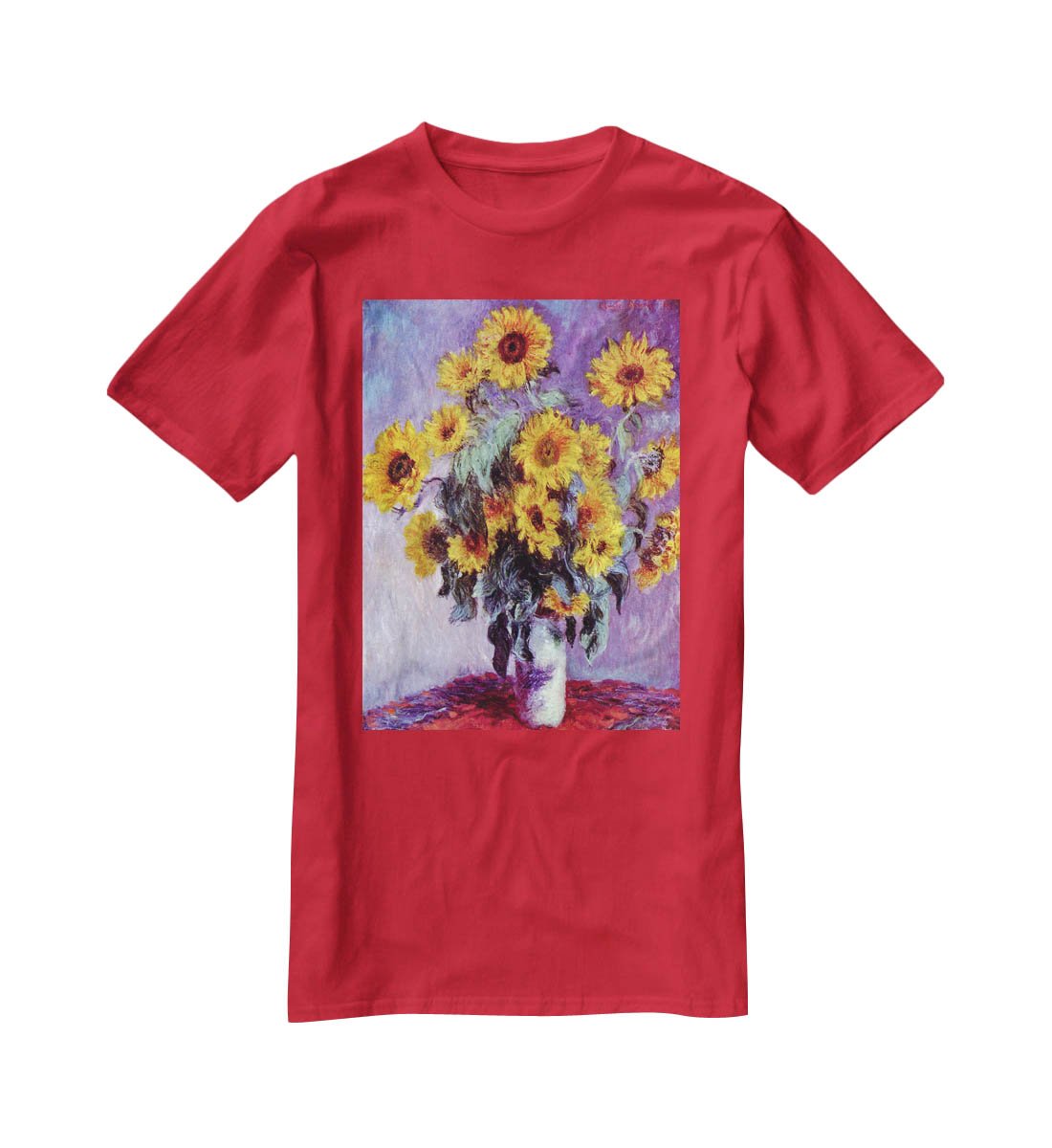 Still Life with Sunflowers by Monet T-Shirt - Canvas Art Rocks - 4