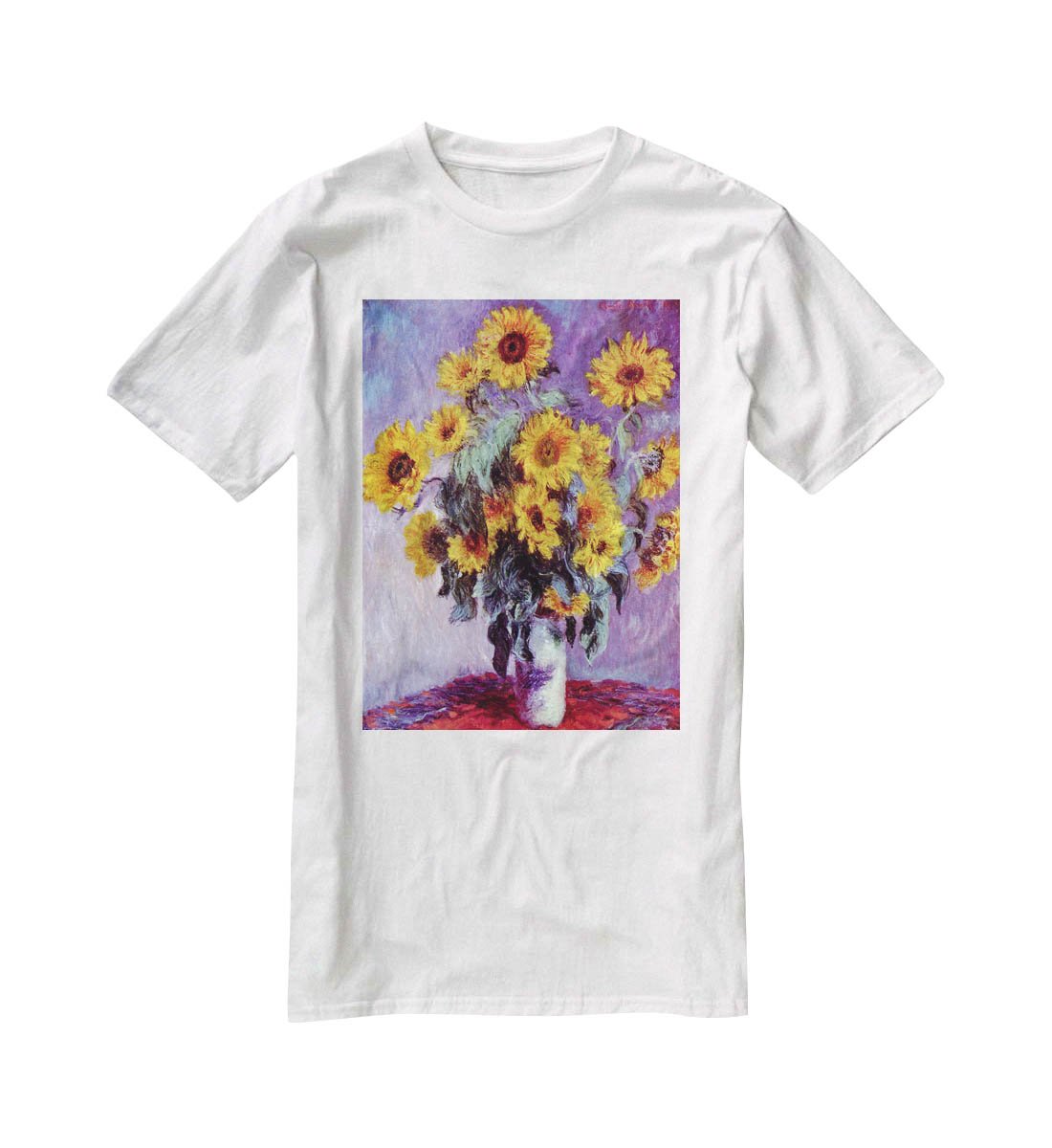 Still Life with Sunflowers by Monet T-Shirt - Canvas Art Rocks - 5