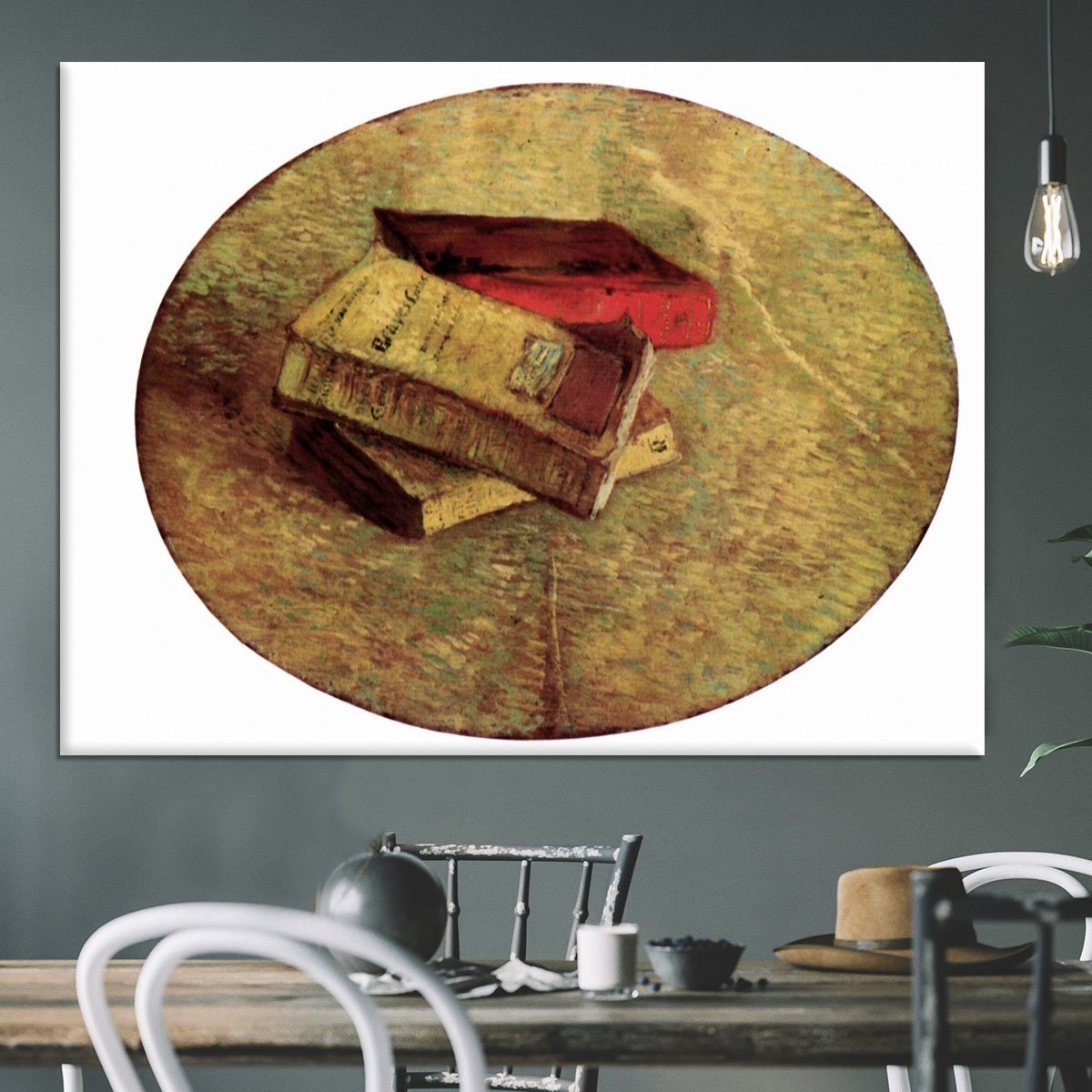 Still Life with Three Books by Van Gogh Canvas Print or Poster