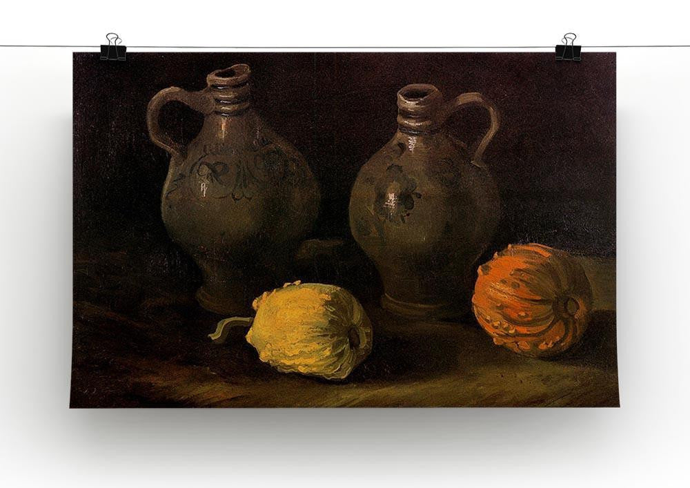 Still Life with Two Jars and Two Pumpkins by Van Gogh Canvas Print & Poster - Canvas Art Rocks - 2