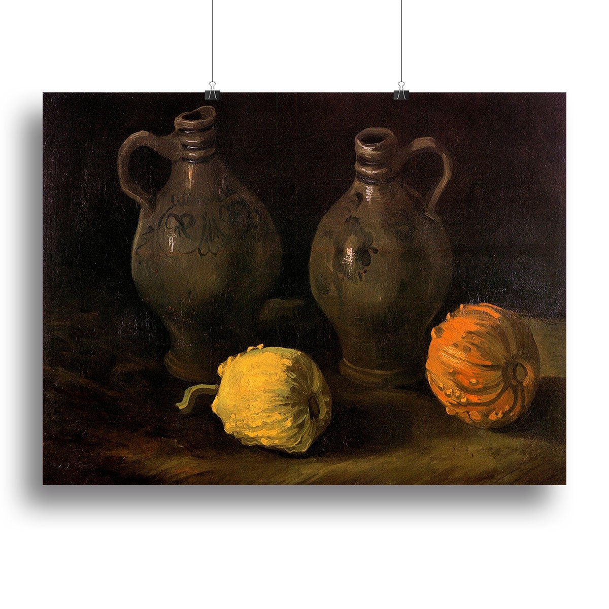 Still Life with Two Jars and Two Pumpkins by Van Gogh Canvas Print or Poster