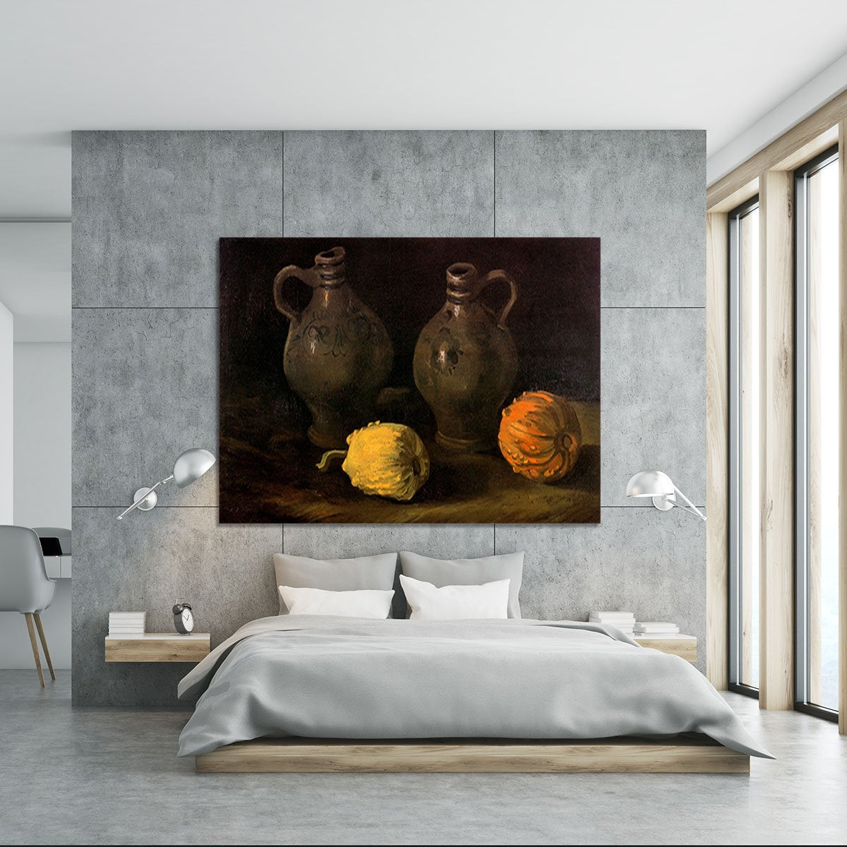 Still Life with Two Jars and Two Pumpkins by Van Gogh Canvas Print or Poster