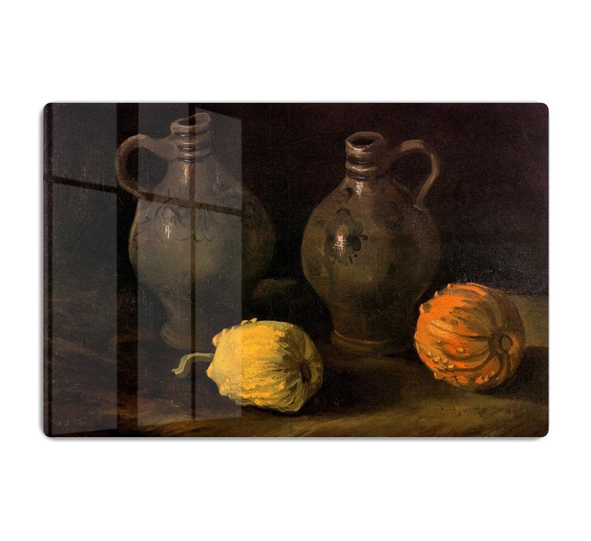 Still Life with Two Jars and Two Pumpkins by Van Gogh HD Metal Print