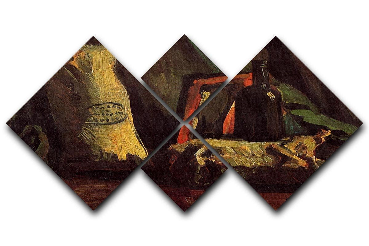 Still Life with Two Sacks and a Bottl by Van Gogh 4 Square Multi Panel Canvas  - Canvas Art Rocks - 1