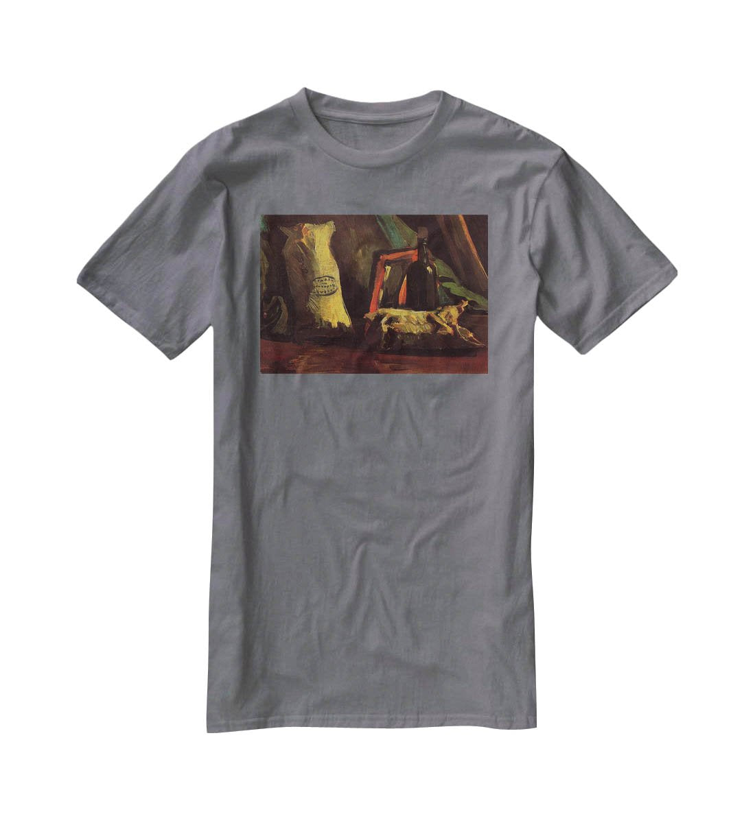 Still Life with Two Sacks and a Bottl by Van Gogh T-Shirt - Canvas Art Rocks - 3