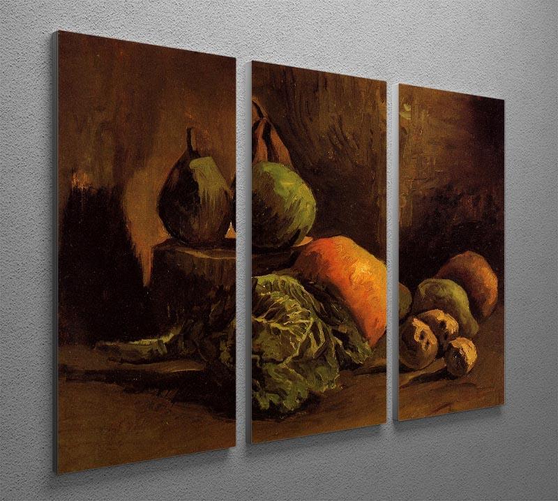 Still Life with Vegetables and Fruit by Van Gogh 3 Split Panel Canvas Print - Canvas Art Rocks - 4