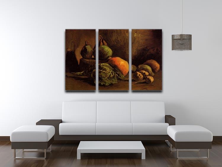 Still Life with Vegetables and Fruit by Van Gogh 3 Split Panel Canvas Print - Canvas Art Rocks - 4