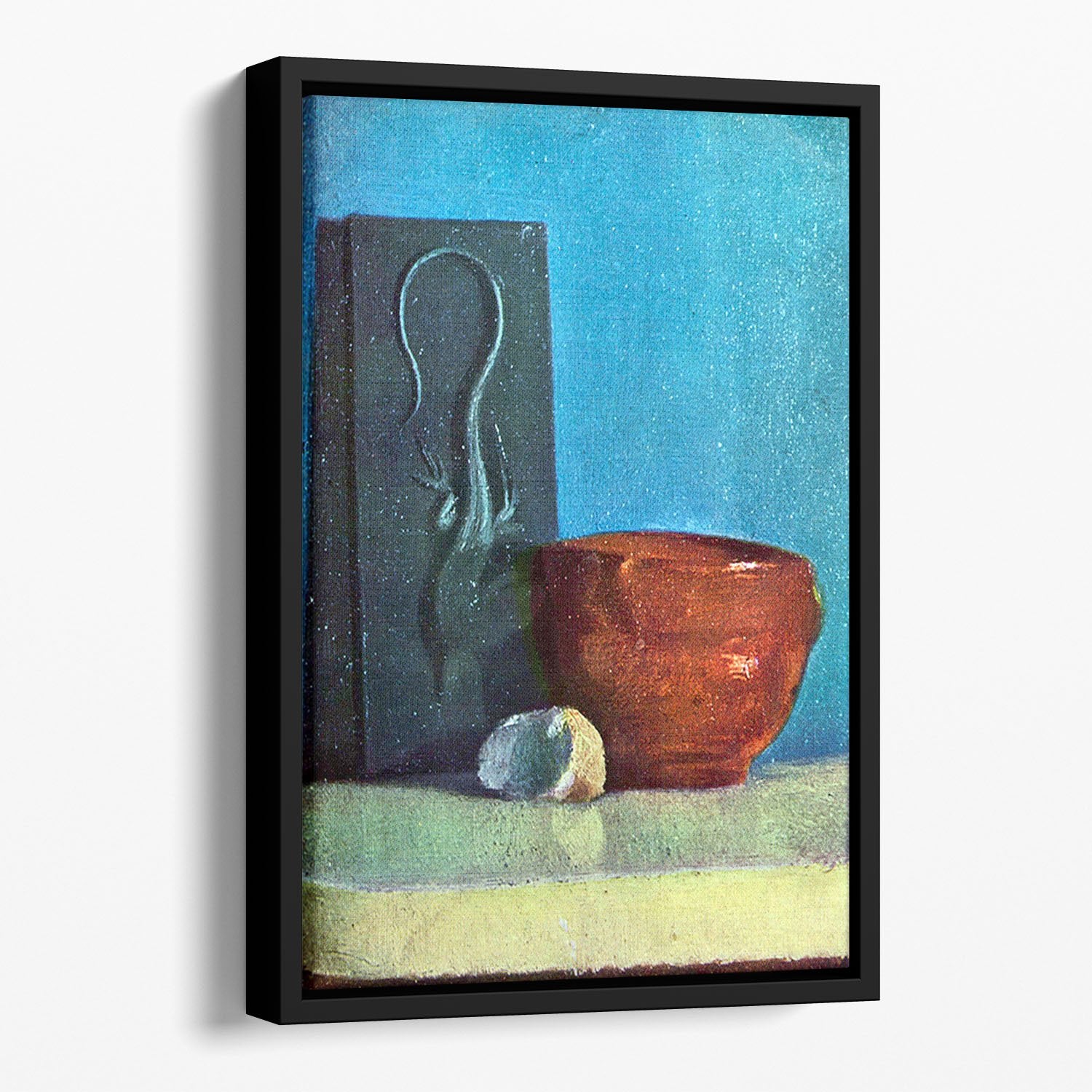 Still Life with lizard by Degas Floating Framed Canvas