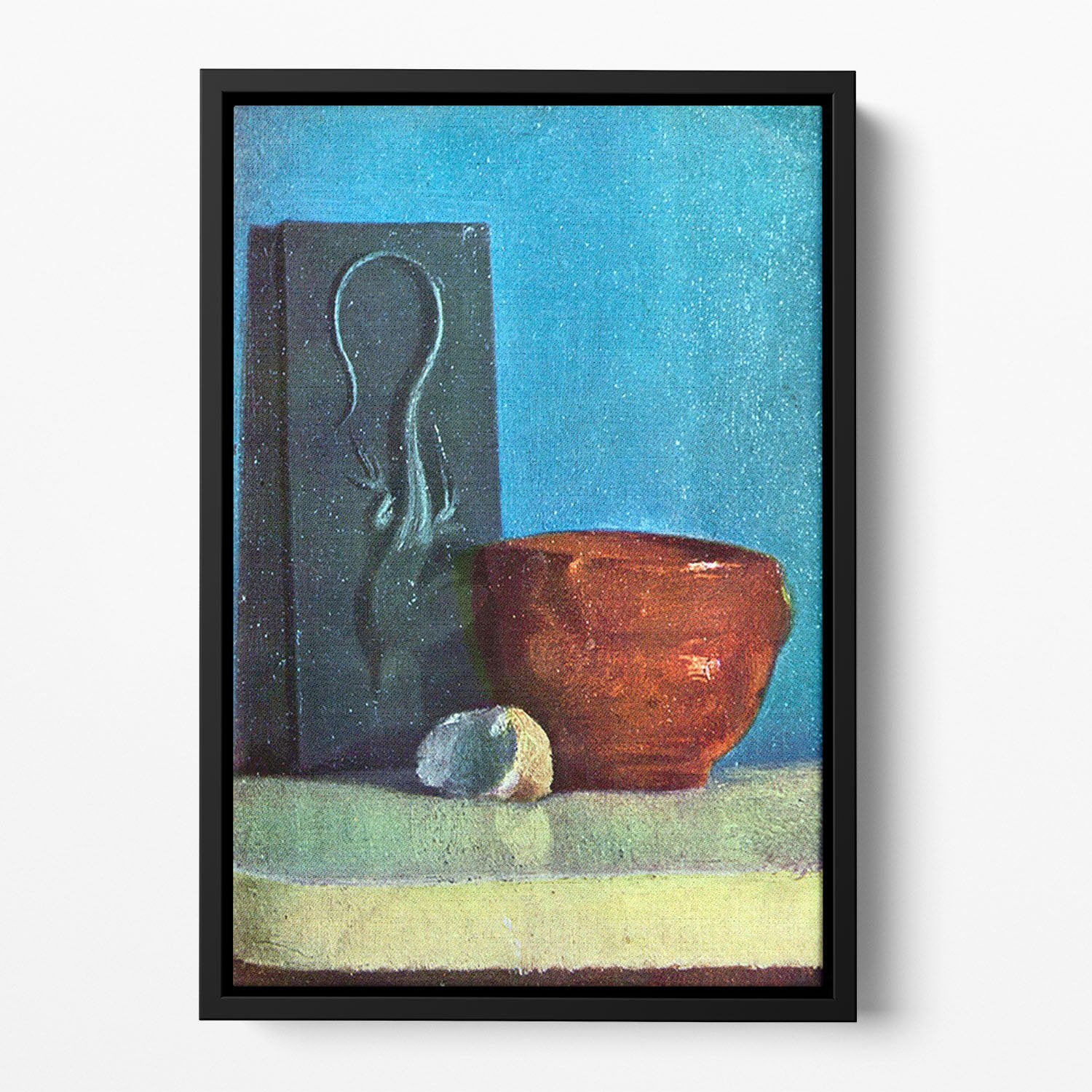 Still Life with lizard by Degas Floating Framed Canvas