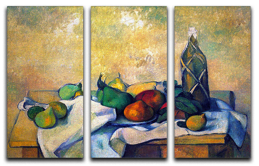 Still life Rum by Cezanne 3 Split Panel Canvas Print - Canvas Art Rocks - 1