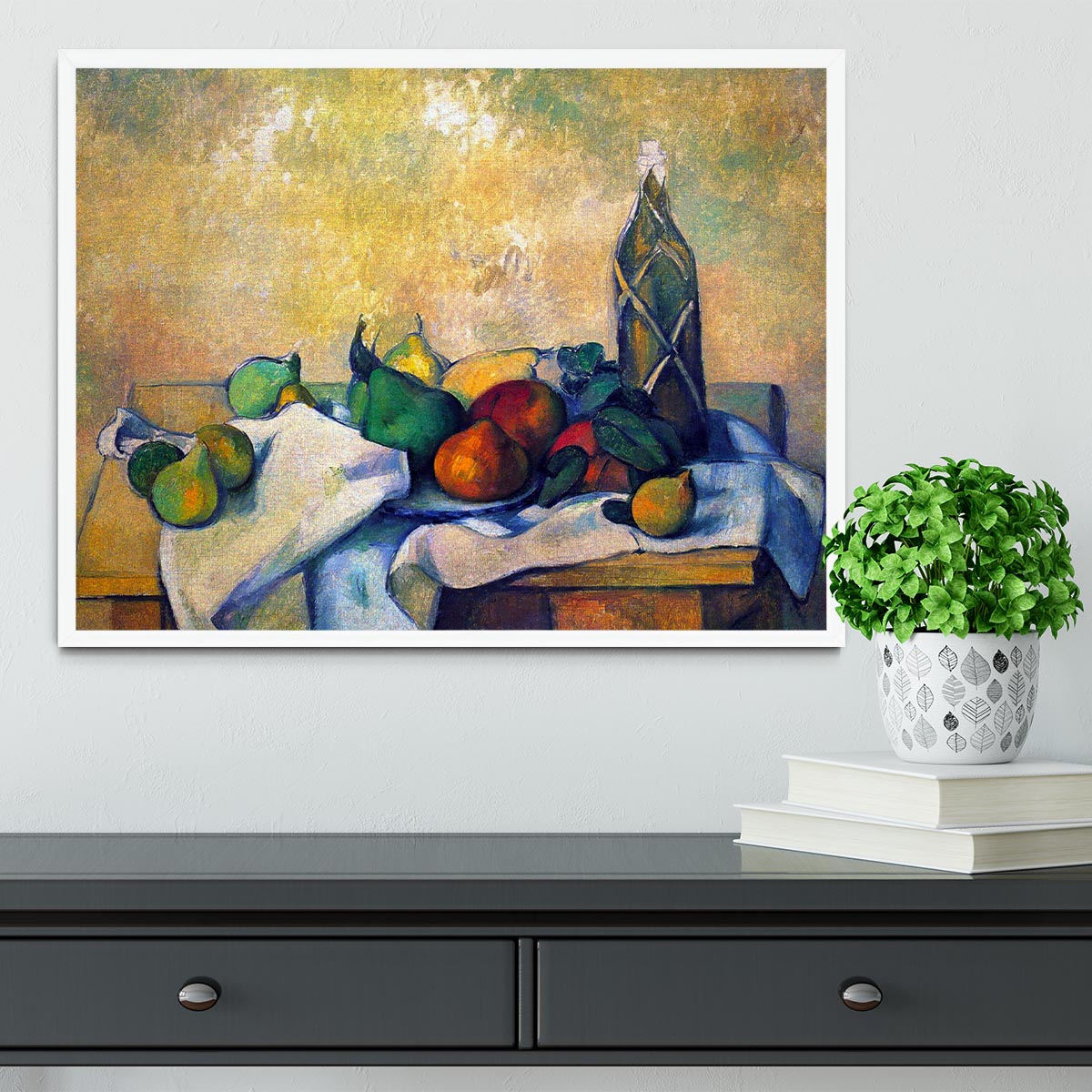Still life Rum by Cezanne Framed Print - Canvas Art Rocks -6
