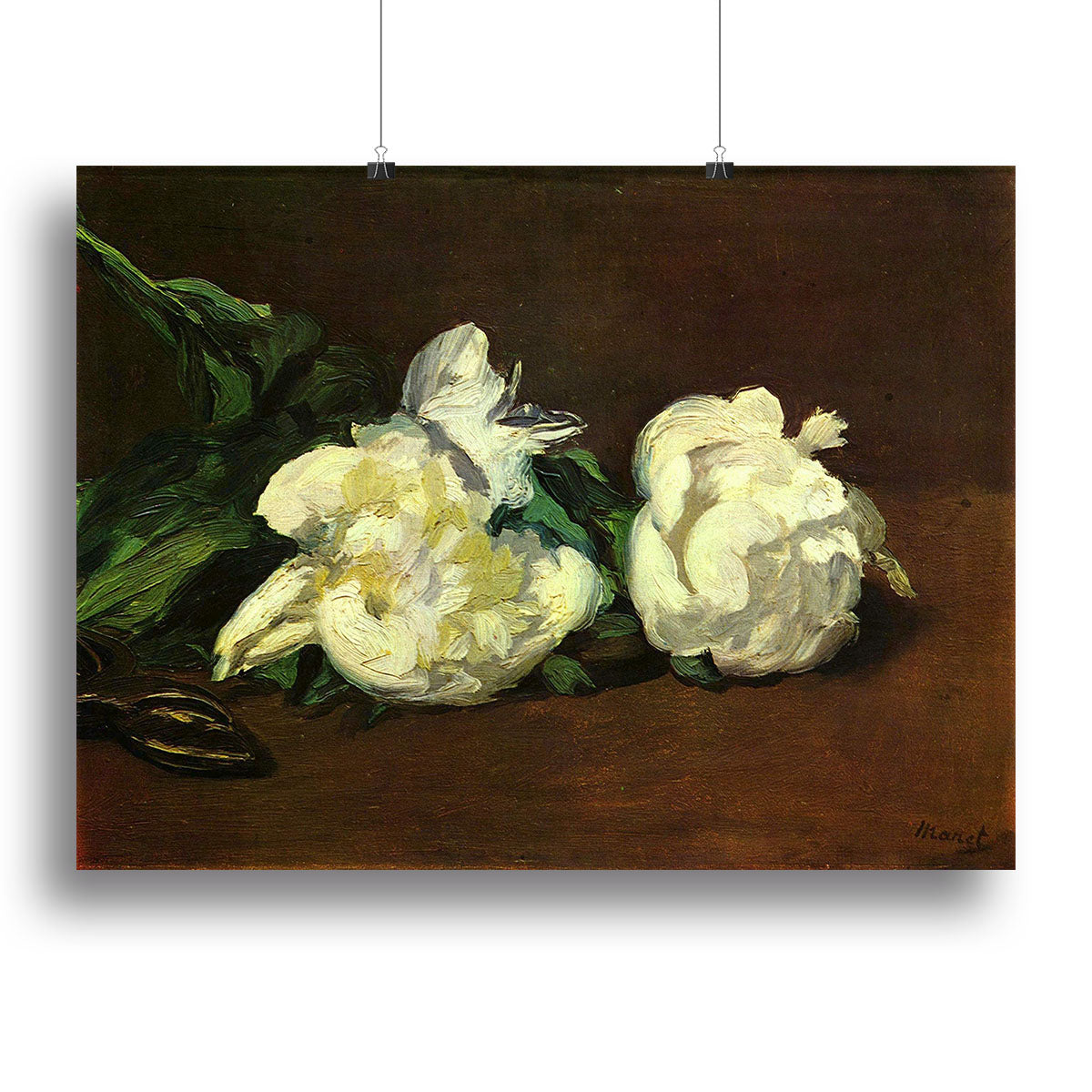 Still life White Peony by Manet Canvas Print or Poster - Canvas Art Rocks - 2