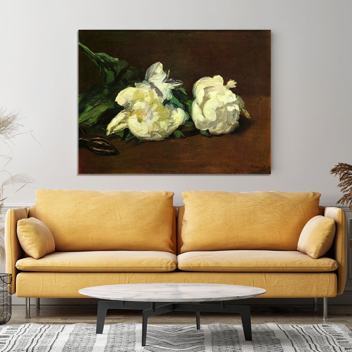 Still life White Peony by Manet Canvas Print or Poster