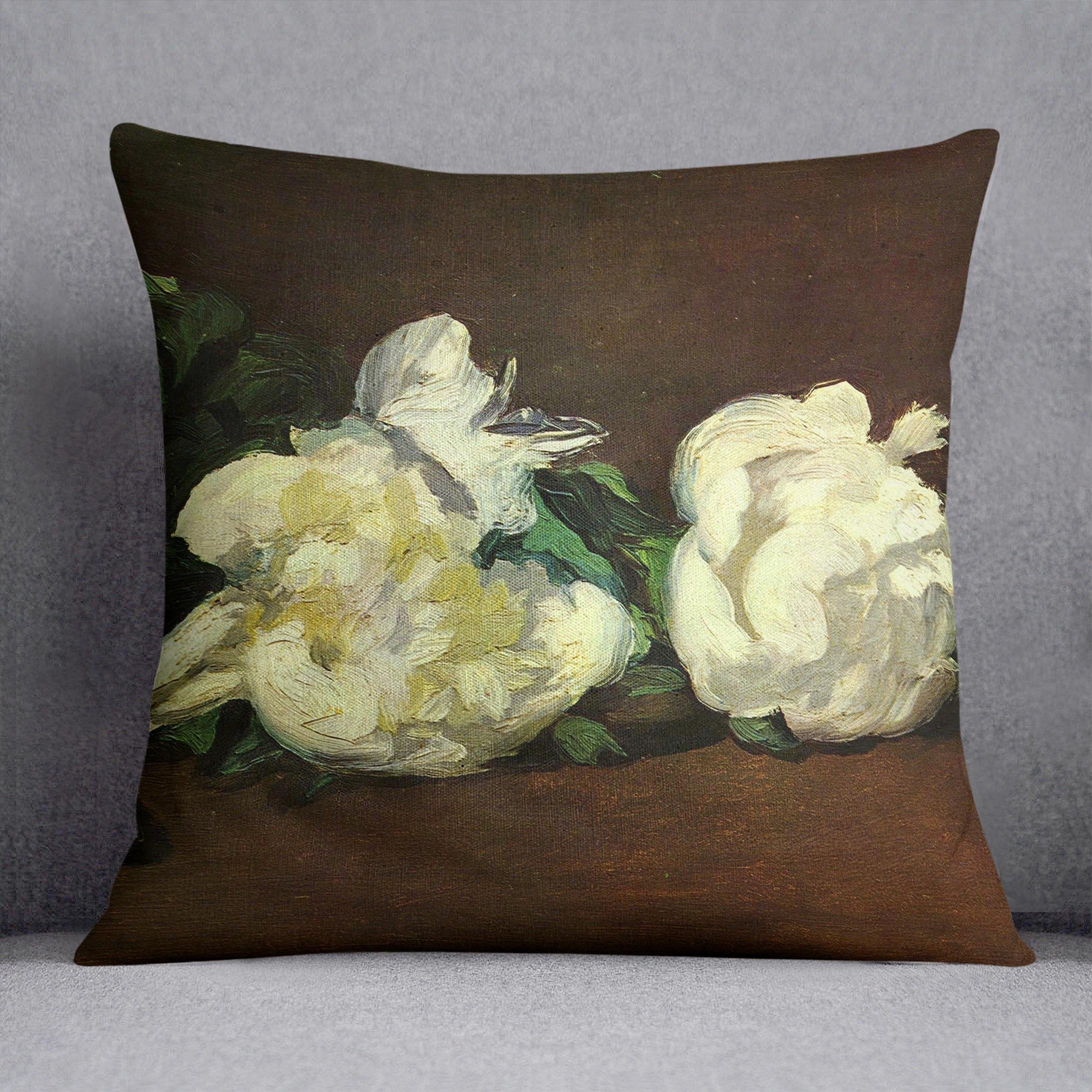 Still life White Peony by Manet Throw Pillow