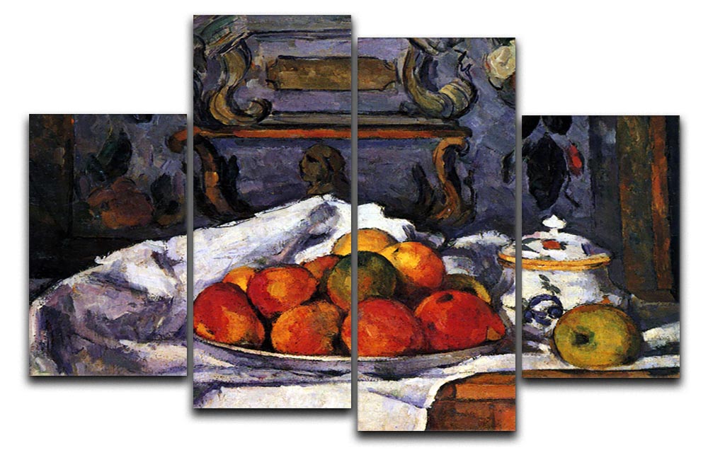 Still life bowl of apples by Cezanne 4 Split Panel Canvas - Canvas Art Rocks - 1