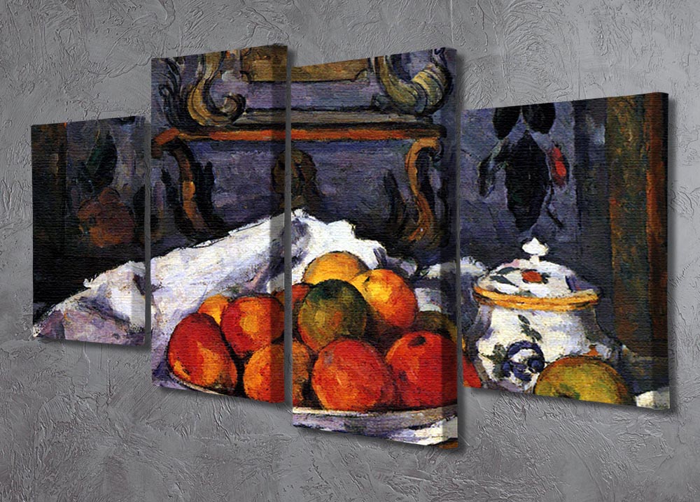 Still life bowl of apples by Cezanne 4 Split Panel Canvas - Canvas Art Rocks - 2