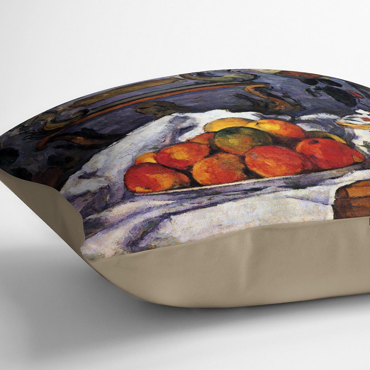Still life bowl of apples by Cezanne Cushion - Canvas Art Rocks - 2