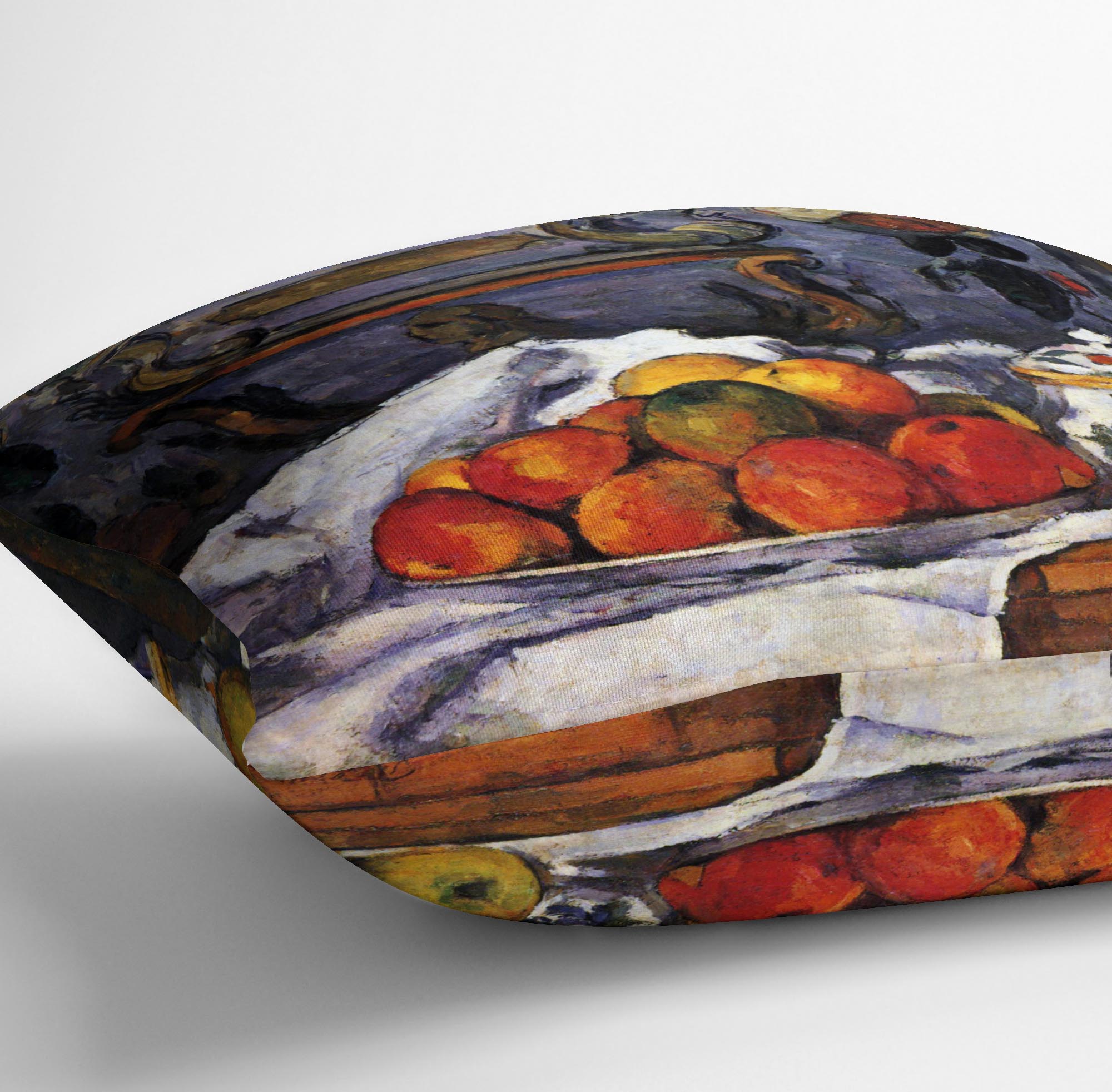 Still life bowl of apples by Cezanne Cushion - Canvas Art Rocks - 3
