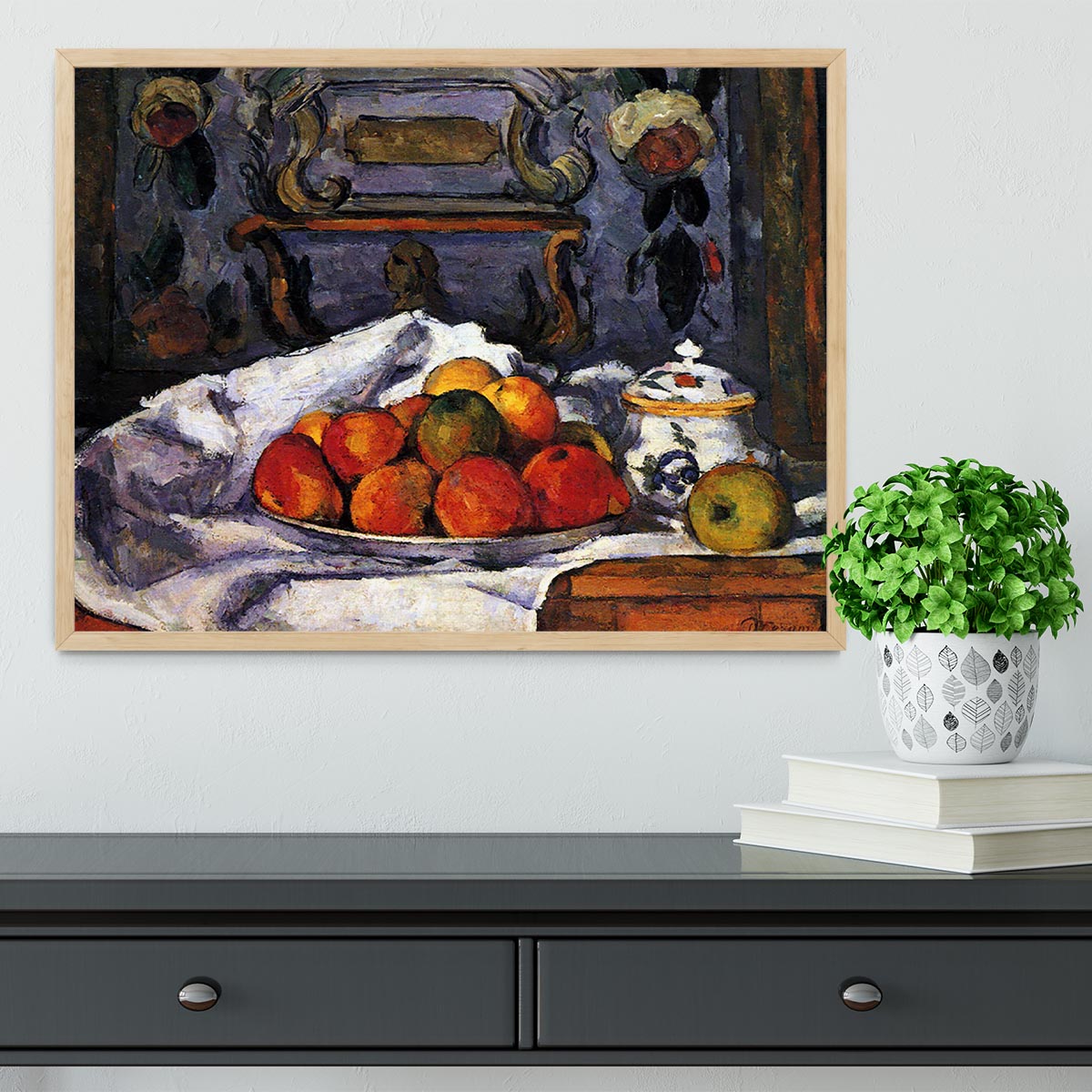 Still life bowl of apples by Cezanne Framed Print - Canvas Art Rocks - 4