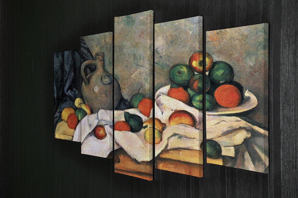 Still life drapery pitcher and fruit bowl by Cezanne 5 Split Panel Canvas - Canvas Art Rocks - 2