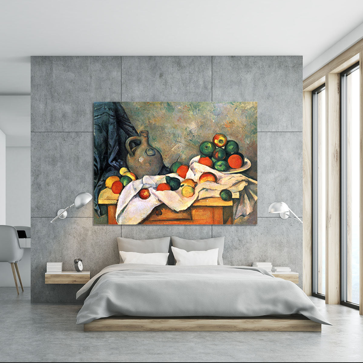 Still life drapery pitcher and fruit bowl by Cezanne Canvas Print or Poster - Canvas Art Rocks - 5