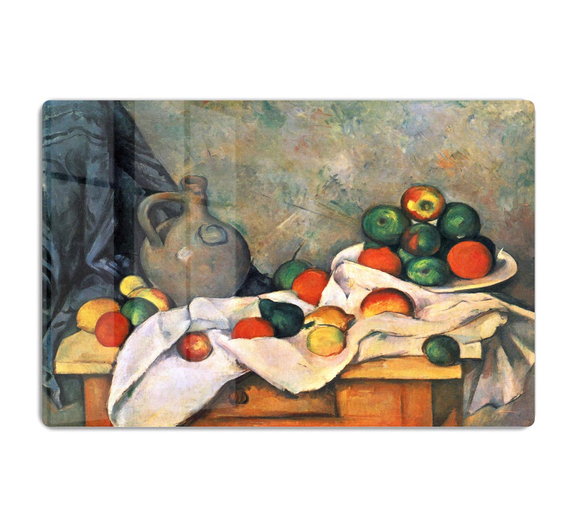 Still life drapery pitcher and fruit bowl by Cezanne Acrylic Block - Canvas Art Rocks - 1
