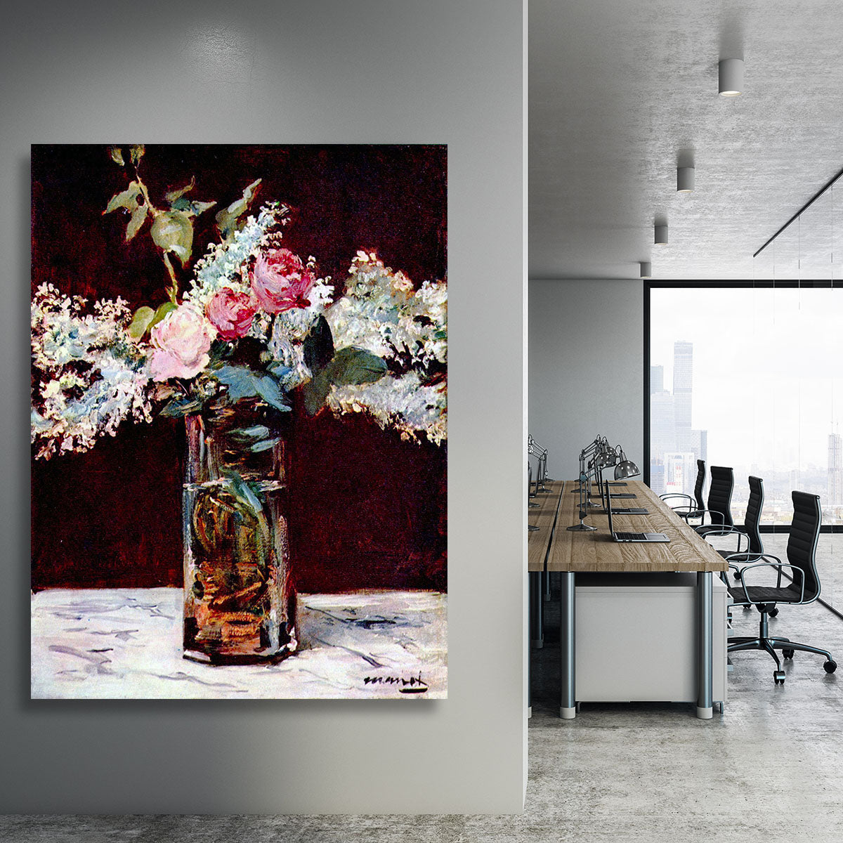 Still life lilac and roses by Manet Canvas Print or Poster - Canvas Art Rocks - 3
