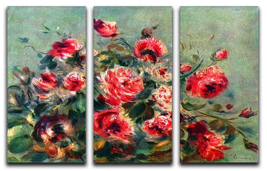 Still life roses of Vargemont by Renoir 3 Split Panel Canvas Print - Canvas Art Rocks - 1