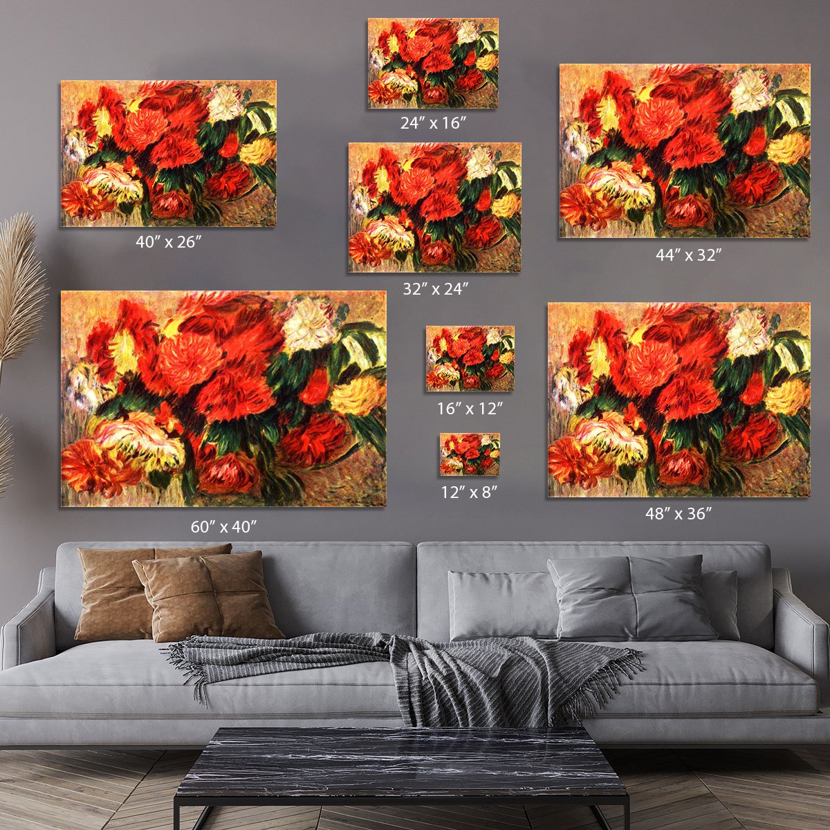 Still life with Chrysanthemums by Renoir Canvas Print or Poster