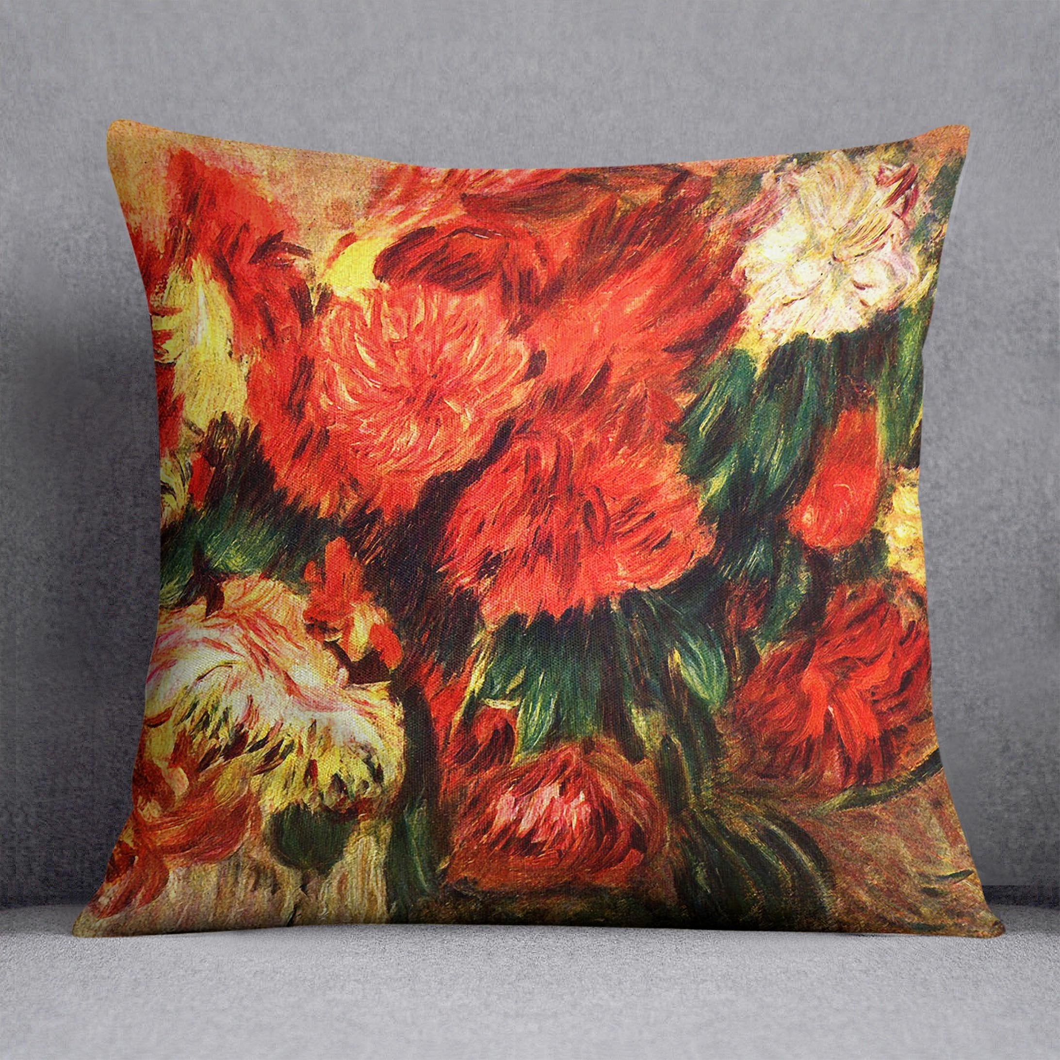 Still life with Chrysanthemums by Renoir Throw Pillow