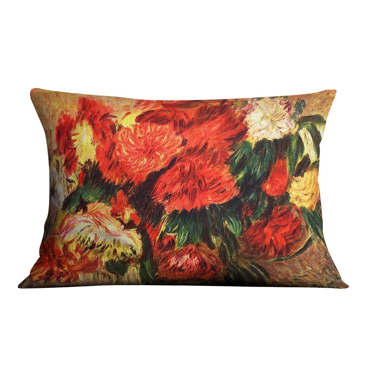 Still life with Chrysanthemums by Renoir Throw Pillow