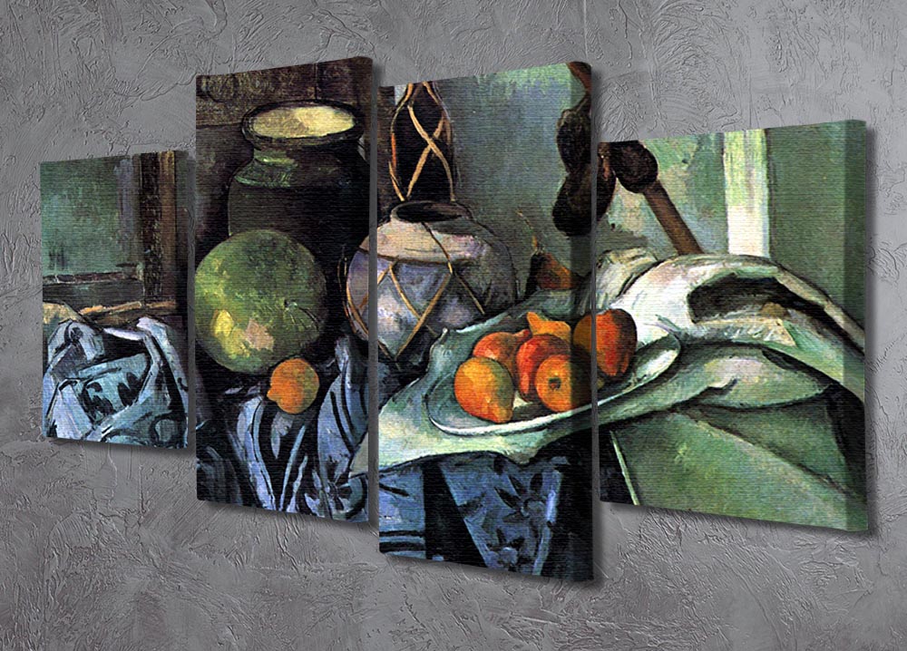 Still life with Eggplant by Cezanne 4 Split Panel Canvas - Canvas Art Rocks - 2