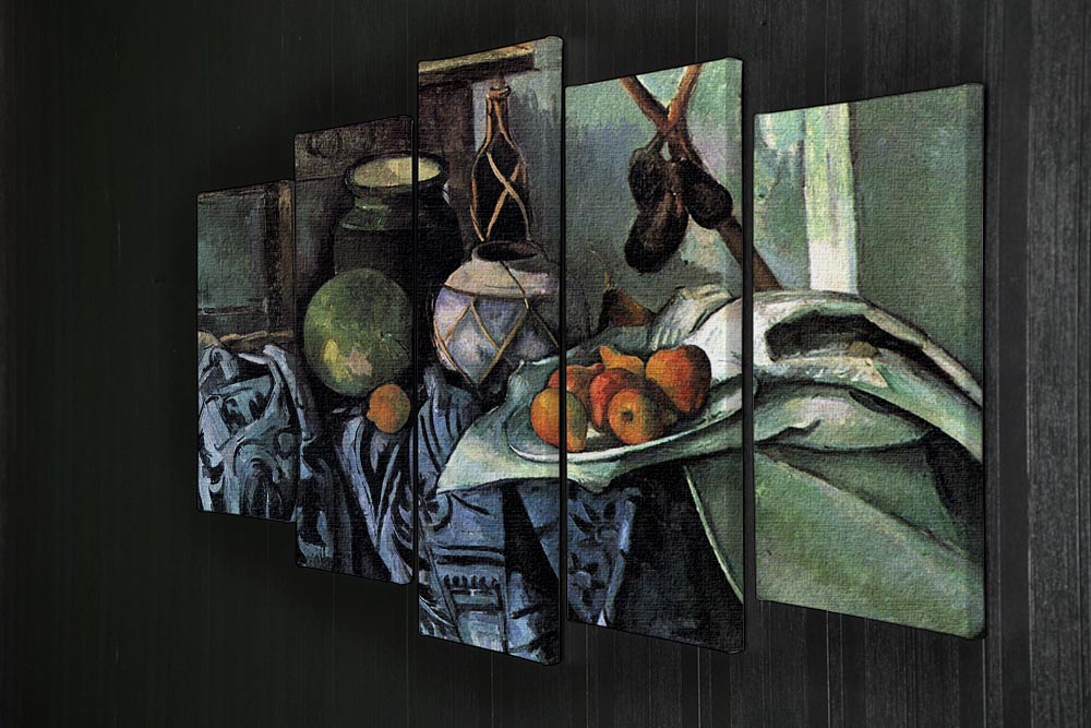 Still life with Eggplant by Cezanne 5 Split Panel Canvas - Canvas Art Rocks - 2