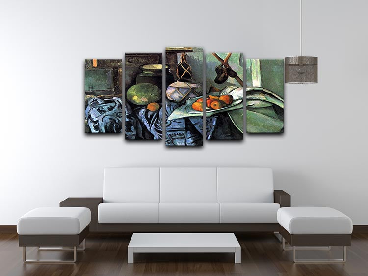 Still life with Eggplant by Cezanne 5 Split Panel Canvas - Canvas Art Rocks - 3