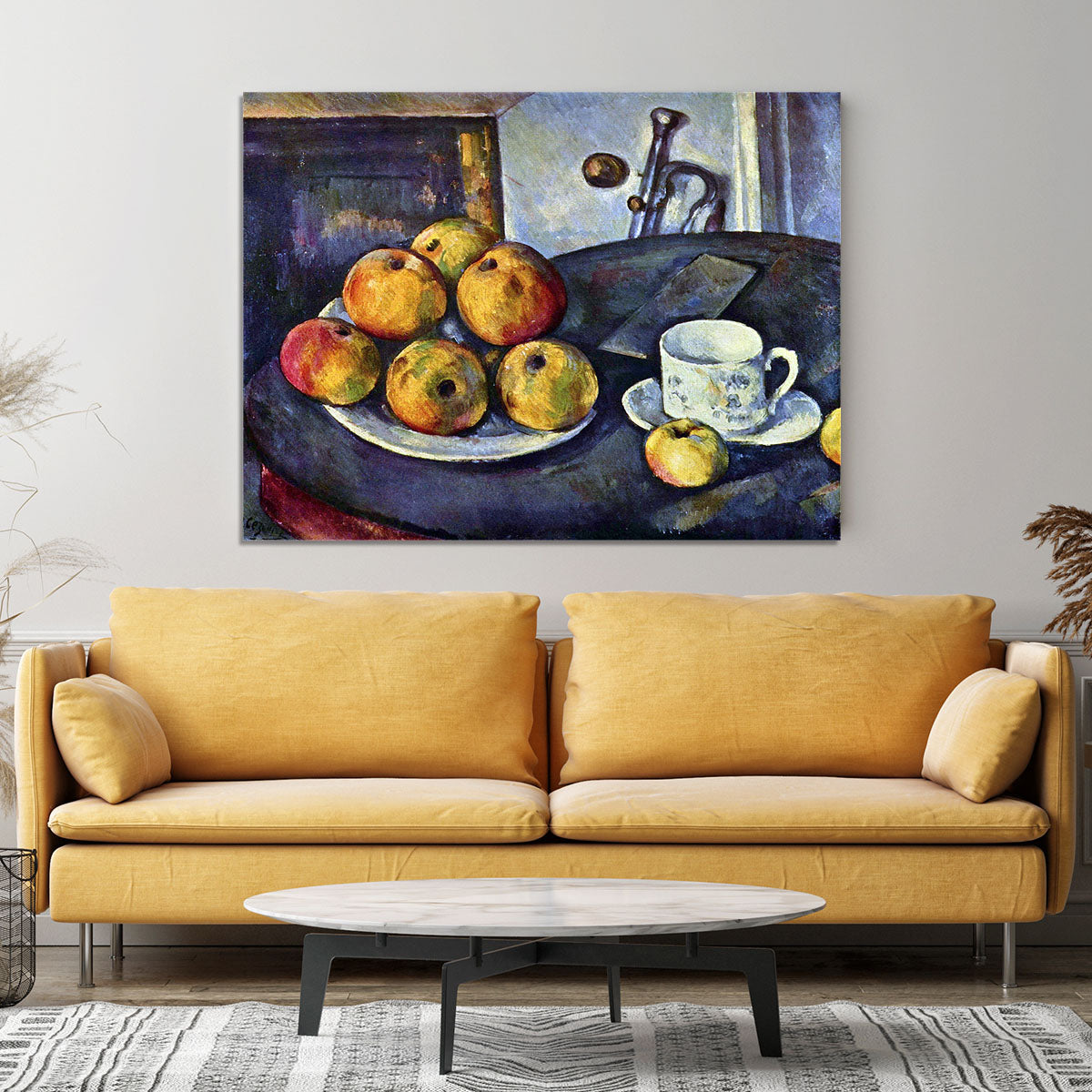 Still life with a bottle and apple cart by Cezanne Canvas Print or Poster - Canvas Art Rocks - 4